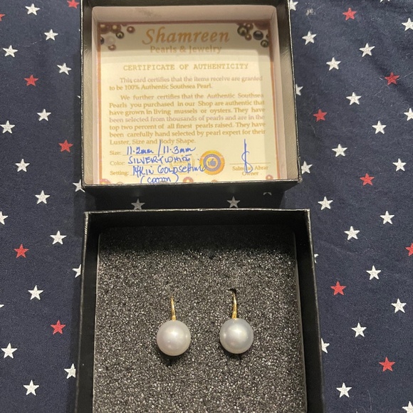 Authentic South Sea Pearl Spoon Earrings from Palawan Philippines - Picture 1 of 3